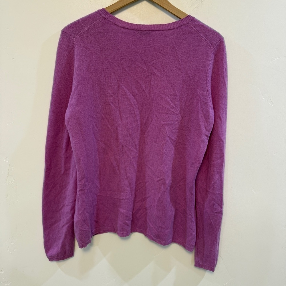 TALBOTS | purple 100% cashmere crew neck sweater - Picture 3 of 3